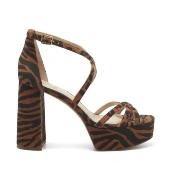 NEW Vince Camuto Garnitta Platform Sandal Animal Print - Picture 2 of 4
